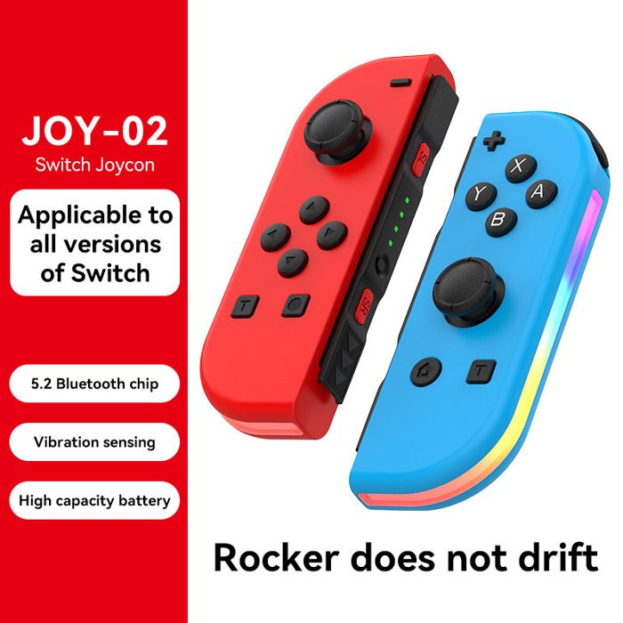 Compatible avec les manettes de jeu gauche et droite Switch avec lumière RVB vibration de réveil éGauche droite