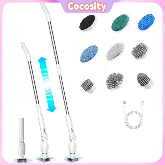 Brosse Nettoyage Carrelage Époudeur électrique Rotatif GMBYLBY - 4 Têtes De Brosse Sans Fil Epurateur Sans Fil Brosse Nettoyage Carrelage Époudeur électrique Rotatif GMBYLBY - 4 Têtes De Brosse Sans Fil Epurateur Sans Fil