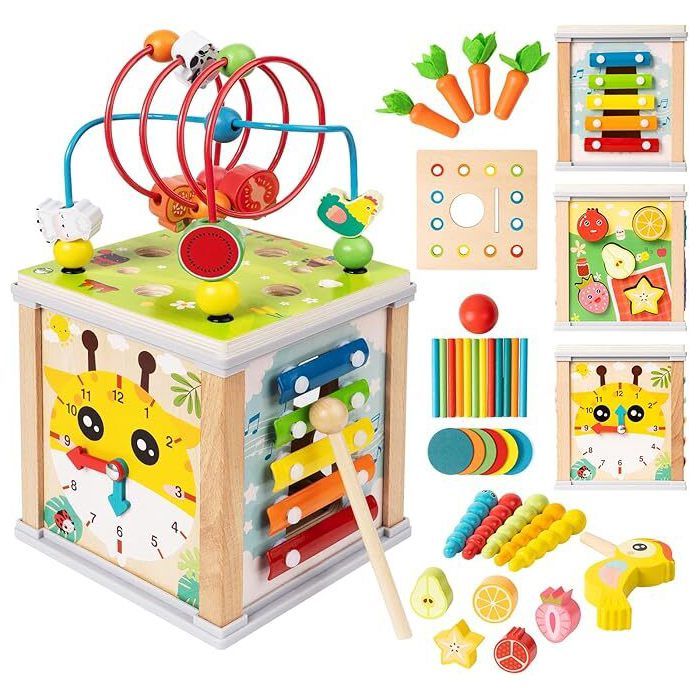 Cube d'activité Montessori IPLO® XL - Jeu motricité bébé 0 mois