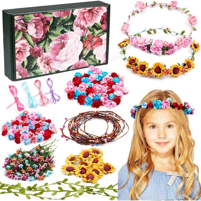 Kit Serre-tête DIY Fille – 45 Ornements – Bandeau à Décorer – Activité Créative 5-12 Ans – Cadeau Anniversaire