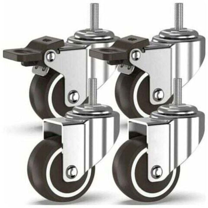 Roulette pivotante pour meubles - PZCC - 50 mm - M10x25mm - 2 freins/2 libres - Capacité 200 kg
