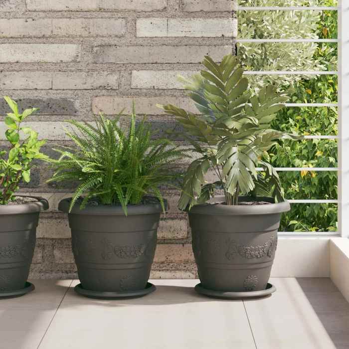 vidaXL Pots de plantes 6 pcs Ø 26 x 21.5 cm Plastique - vue 5