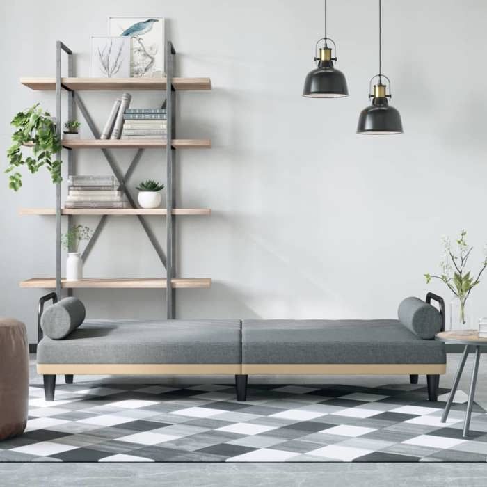 Sales SeasonCanapé convertible 2 places - SHELD - CLIC-CLAC/Sofa-lit - avec accoudoirs gris clair tissu 205x89x70cm C8995064