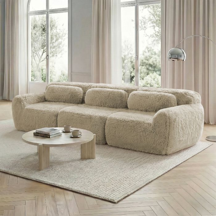 Canapé Compressé dangle convertible -Canapé lit droit 3 places - design modulaire sans cadre -Khakipour salonchambre