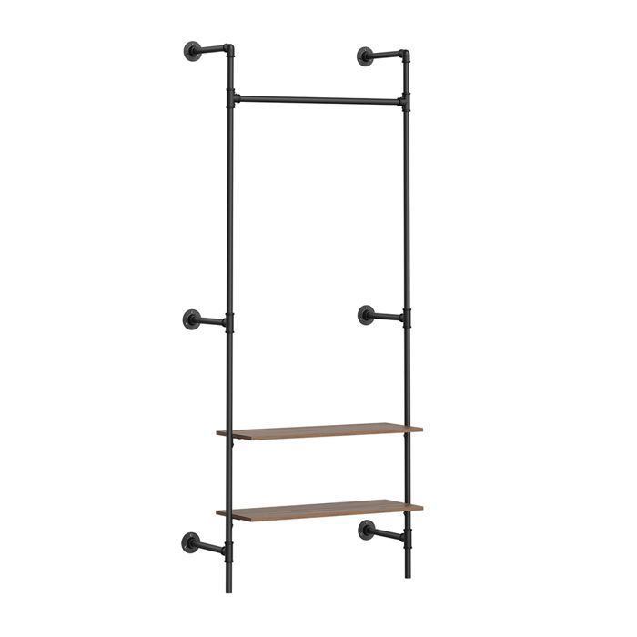 Patère murale avec étagères - SOBUY - Noir - 91×48×220 cm - Capacité de charge 45 kg - 2 étagères fixes Patère murale avec étagères - SOBUY - Noir - 91×48×220 cm - Capacité de charge 45 kg - 2 étagères fixes