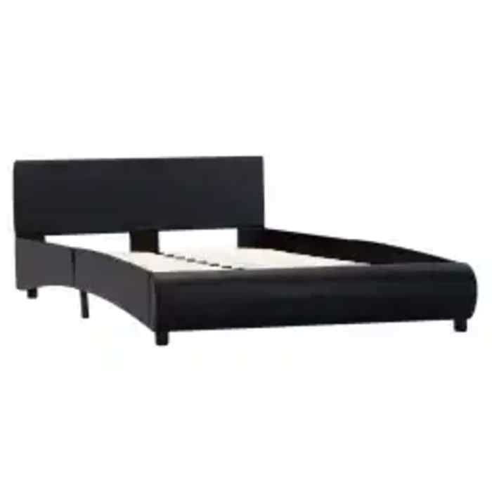 Structure/Cadre de lit avec LED - sans matelas - noir 140x200 cm - pour adul/enfant NL62892