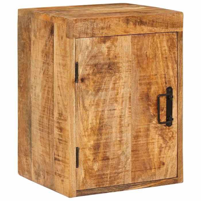 {Marron}Table moderne - Table de chevet/lit - Lot de 2 - Marron Bois de mangue massif - Cadre robuste_9084