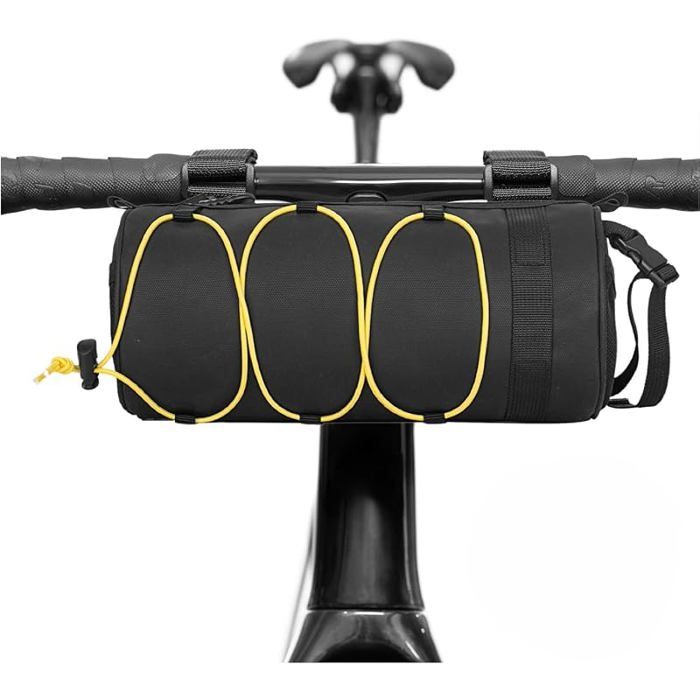 Sacoche Velo Sacoche de Guidon Vélo Sac Trotinette Electrique Sac de Panier de Vélo Étanche avec Bandoulière Yellow