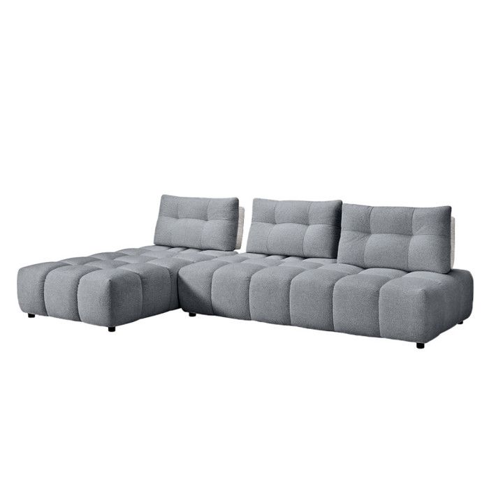 Canapé dangle réversible tissu gris/blanc dossiers réglables – PAROV Meubletmoi Canapé dangle réversible tissu gris/blanc dossiers réglables – PAROV Meubletmoi