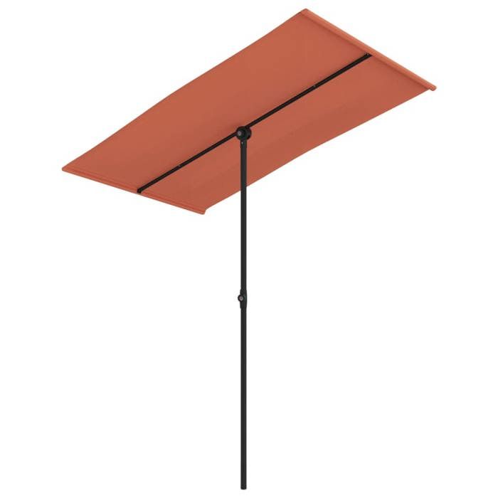 Parasol de jardin avec mât en aluminium Terre Cuite 180 x 110 x 208 cm avec protection UV 354372