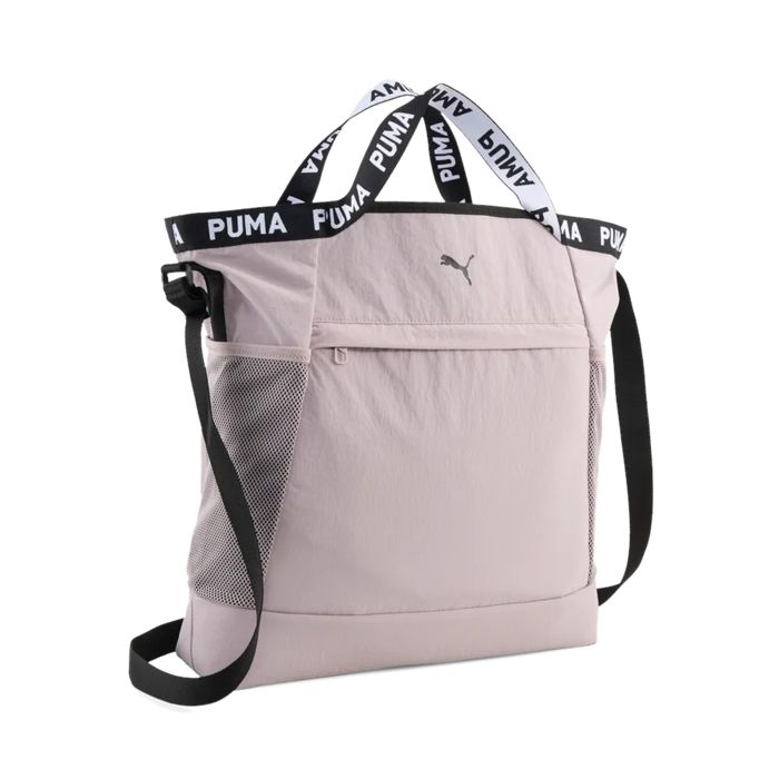 PUMA Sac à épaule rose blanc pour femme - AT ESS Tote Bag Misty Pink 351817
