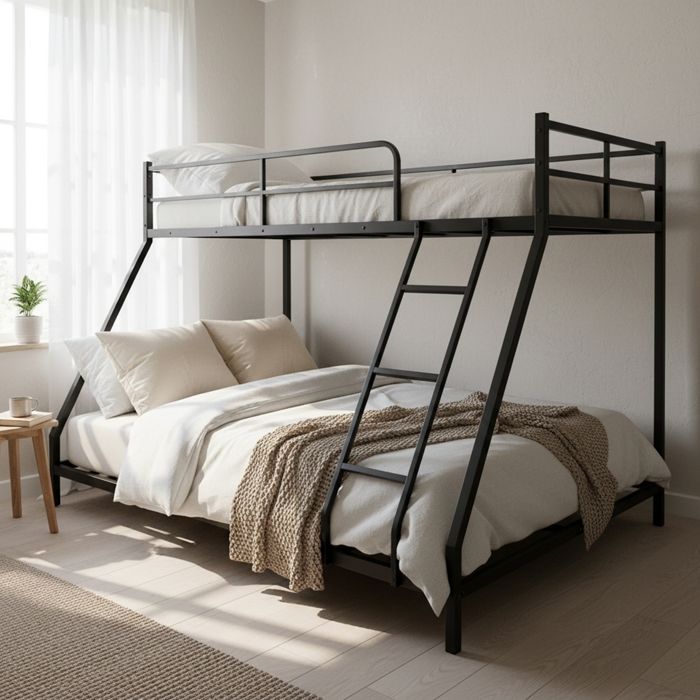 Lits Superposés en Métal-80x190cm et 130x190cm- pour Adulte et Adolescent - Garçon ou Fille-Lit Superposé 2 Places