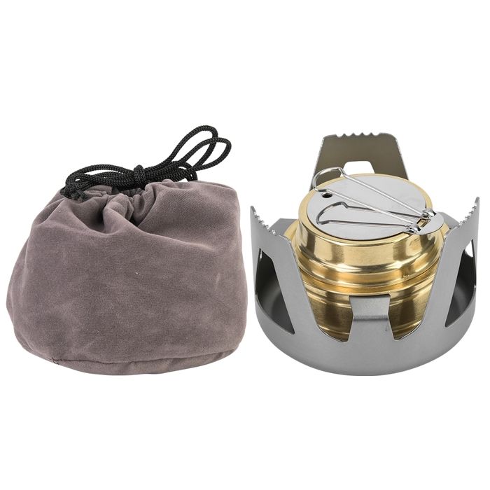 Réchaud à alcool portable ultra léger et mini pour barbecue et camping (gris)