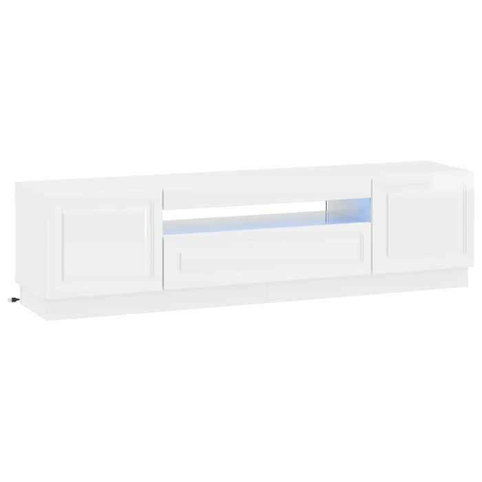 Blanc Meuble TV LED Blanc brillant Bois dingénierie(VIDAXL)_27123