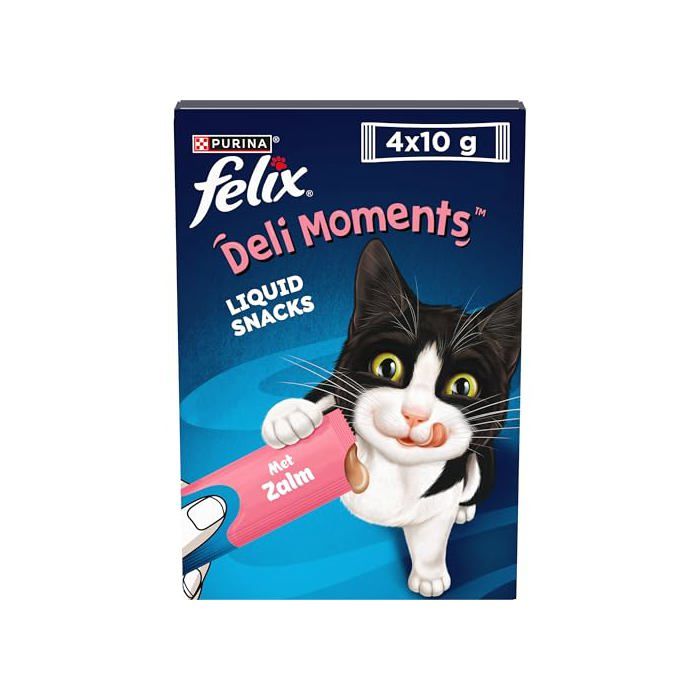 Friandises liquides pour chat - FELIX - Deli Moments Saumon - 4x10 g - Texture crémeuse - Gestion du poids Friandises liquides pour chat - FELIX - Deli Moments Saumon - 4x10 g - Texture crémeuse - Gestion du poids