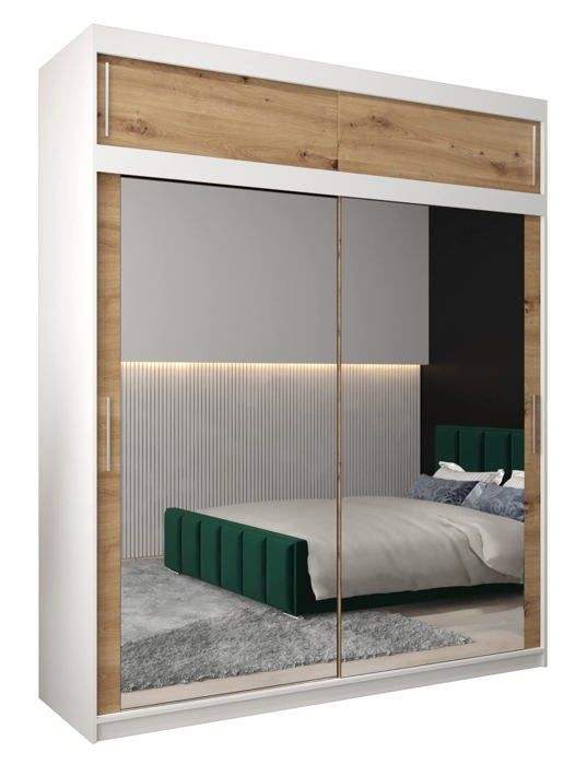 ABIKSMEBLE Maroko 180 Armoire De Rangement à Deux Portes Coulissantes