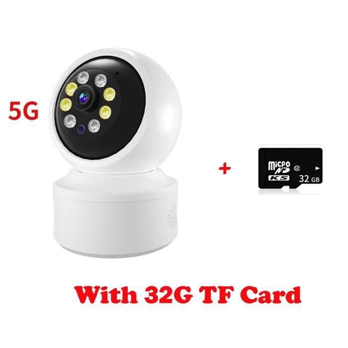 5G Avec carte 32G-Babyphone vidéo sans fil 1080P, Mini caméra de  Surveillance IP WiFi 5G, double bande, vidé