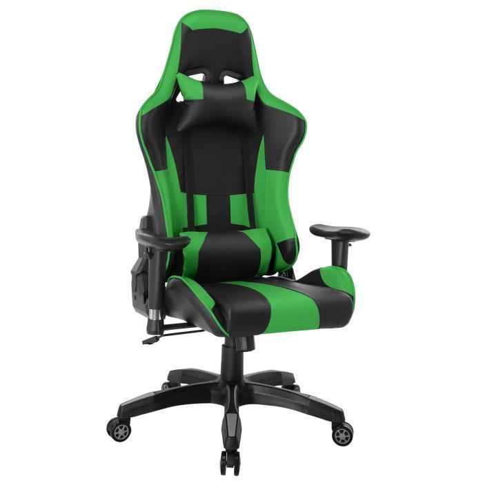Fauteuil à Bascule Gamer Brawl Stars Spike – Similicuir Noir Et Vert, Broderies, Design Ergonomique, Console/détente - 3