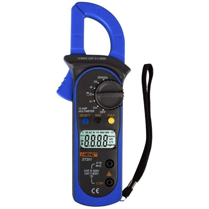 Pince Multimètre Numérique - Sonde De Courant 20A 1000V, Longueur Câble 1.05 M - Pour Mesure Tension, Résistance, Continuité