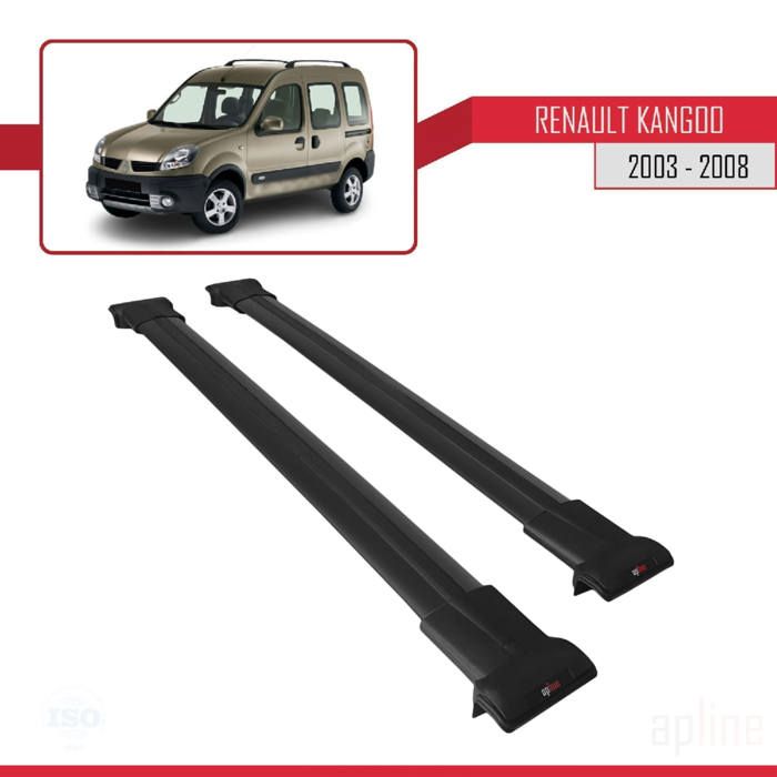 Compatible avec Renault Kangoo 2003-2008 Barres de Toit FLY Modèle Railing Porte-Bagages de voiture NOIR