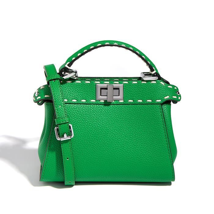 Sac à Main Femme Vert Imitation Cuir – Bandoulière, Taille Moyenne, Style élégant