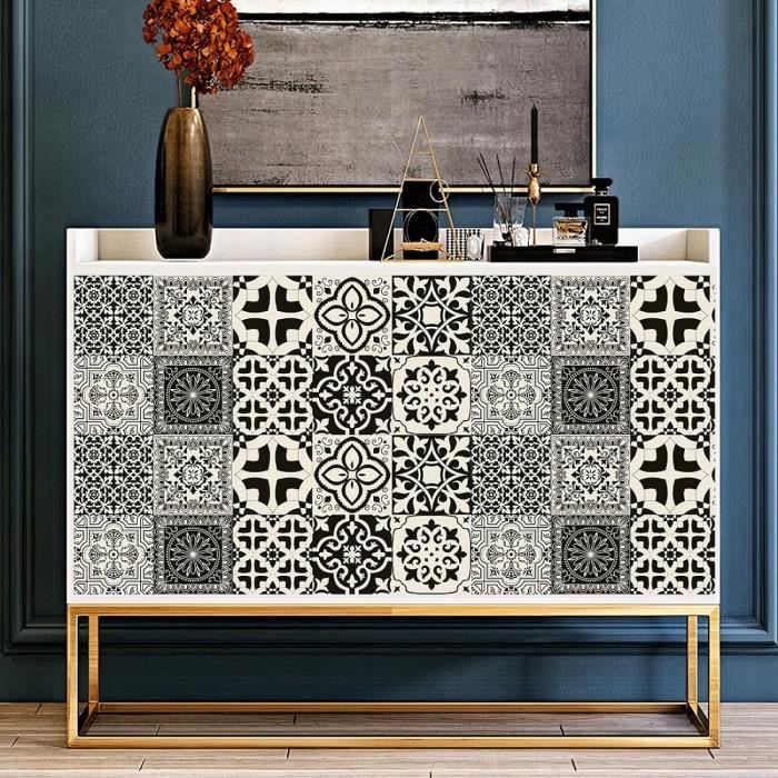 Dalle Pvc Adhesive Murale 20X20 Noir Stickers Cuisine Stickers Muraux