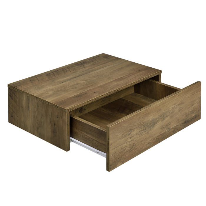 Étagère murale pour chambre à coucher avec 1 tiroir 46 cm bois 03_0001800 Étagère murale pour chambre à coucher avec 1 tiroir 46 cm bois 03_0001800