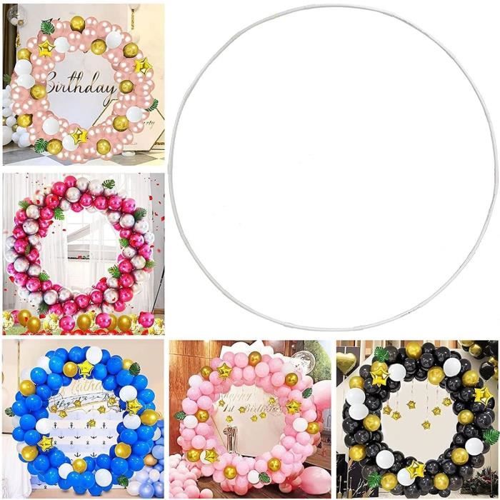 Crevyteg Housse De Toile De Fond Ronde Élastique Uni - Support Arche Ballons Mariage Et Événements (Noir, 2m)