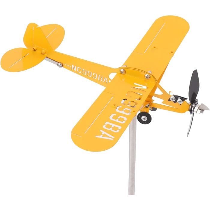 Girouette Avion Métal Pour Jardin - Décoration Extérieure, Indicateur Vent