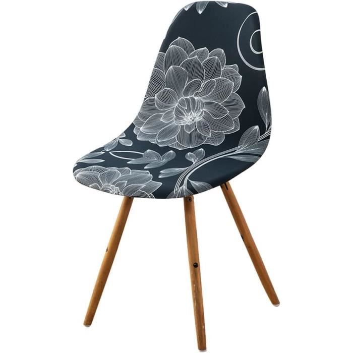 Housse De Chaise Scandinave - Marbre Bleu Or - Lot De 2 - Extensible