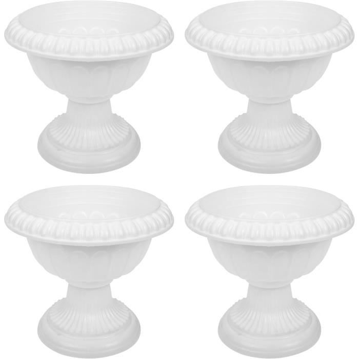 Lot de 4 pots de fleurs romains - Vase de jardin - Colonne romaine