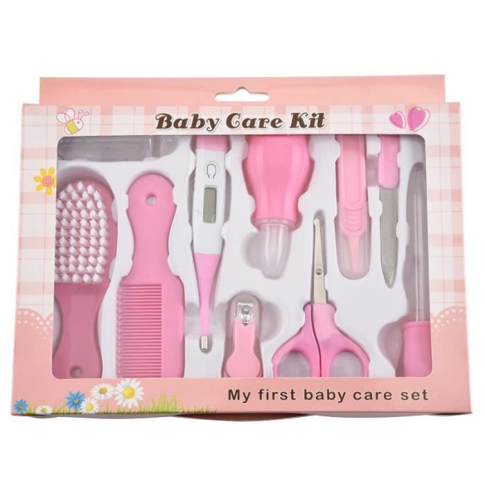 Trousse Toilette Bébé Interbaby Koala - Soins Bébé Naissance - Rose - 7 Accessoires