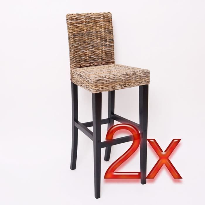 Lot De 2 Tabourets De Bar En Rotin Kubu Cdiscount Maison