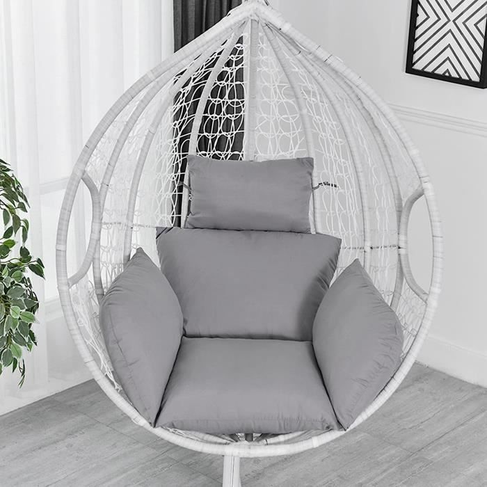 Fauteuil Suspendu Sans Support XXL Avec 2 Coussins - Tissu Résistant Intempéries, Charge 150 Kg - Pour Jardin, Balcon, Intérieur