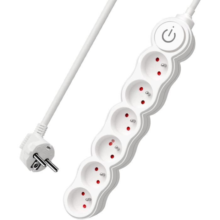 Multiprise Belkin 6 Prises – Avec Protection Et Interrupteur, Blanc, Modèle D'occasion