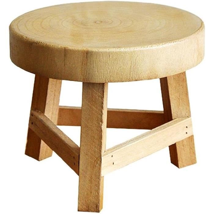 Tabouret Bois Pour Plantes MSUIINT - Support Pot De Fleurs Rond, Présentoir Déco Intérieur/Extérieur