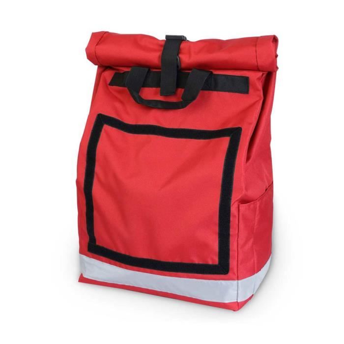 Sac dos de livraison rolltop rouge pour coursier v lo. 39.5