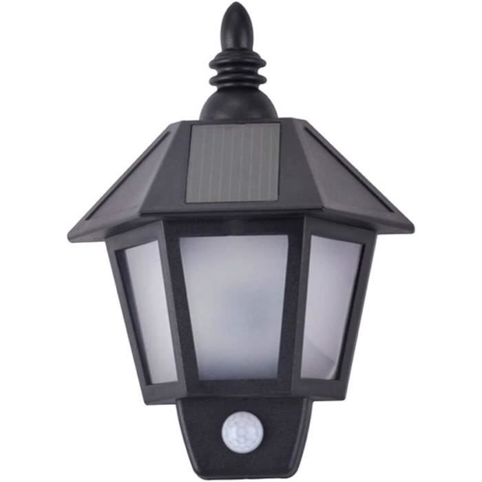 Lot De 2 Lampes Solaires Murales LED Avec Détecteur De Mouvement - Étanches IP65, Blanc Froid, Pour Jardin, Entrée, Garage