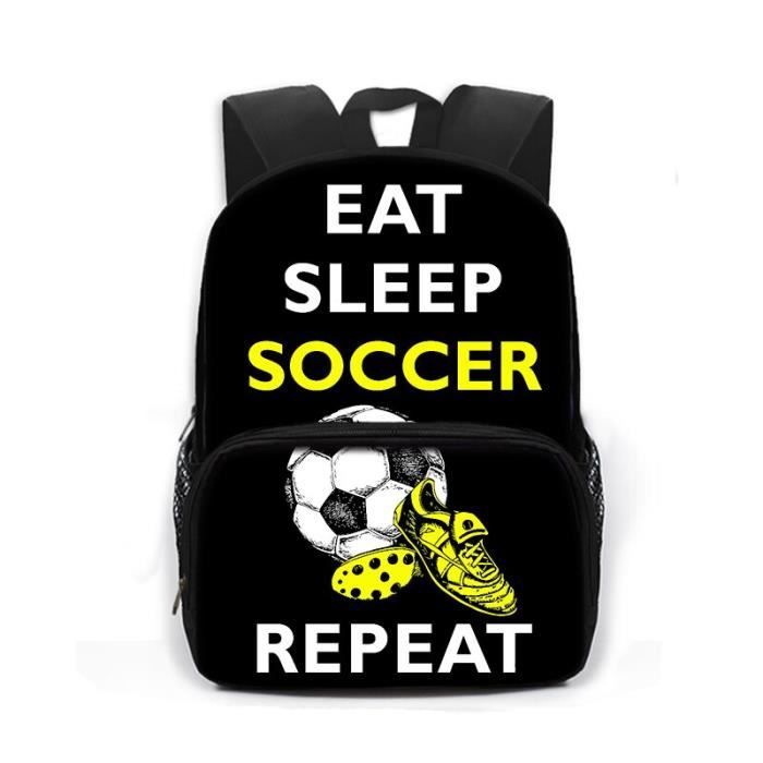 13QFootballC09CW Cool Football Soccer Print Backpack Children School Bags Boys Schoolbag Kids Kindergarten