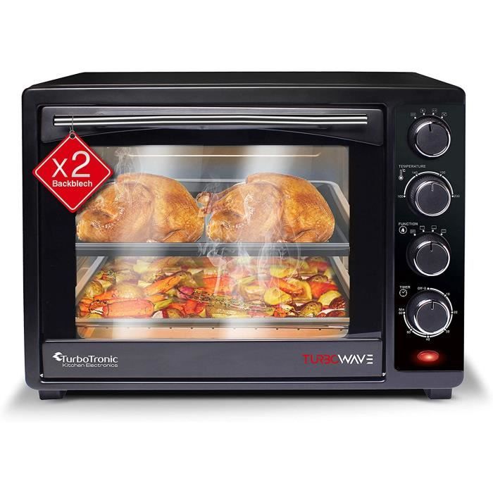 Turbotronic Mini four à chaleur tournante 35 l Noir 1600 W Mini four
