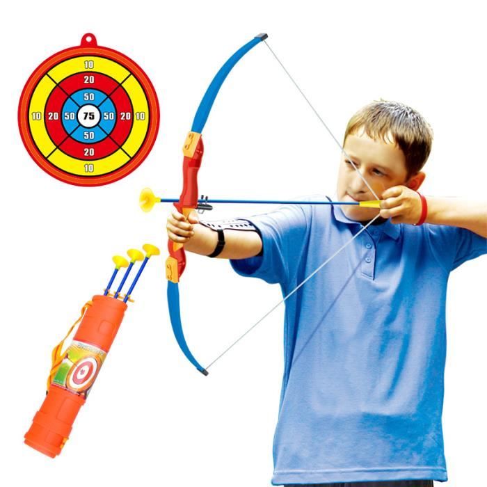 Ensemble Arc Et Flèches Lumineux Pour Enfants – 10 Flèches Ventouse, Cible, Carquois – LED Flash, élastique Réglable, Cadeau Idéal Pour Filles Et Garçons
