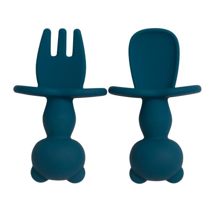 Cuillères Bébé PandaEar 6 Pack - Silicone Alimentaire - Sevrage Autonome - Sécurité Anti-étouffement