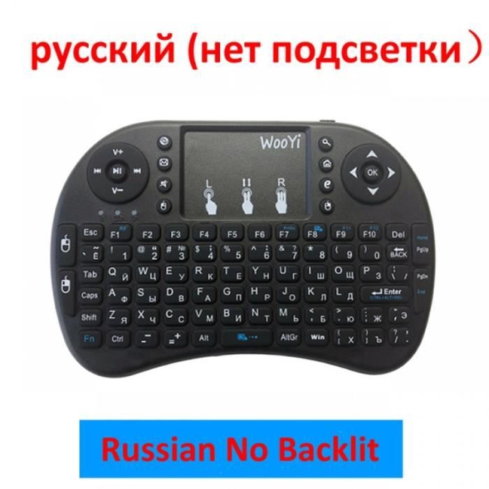 Clavier Sans Fil Mini Avec Pavé Tactile - Compatible Android TV, Smart TV, Netflix, Modèle I8, Noir