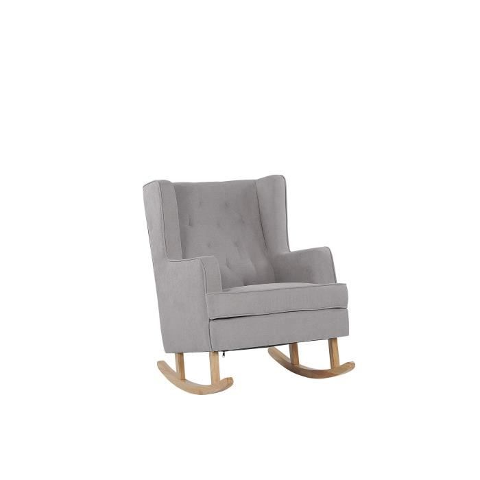 fauteuil à bascule en tissu gris clair trondheim ii - beliani - classique - intemporel - relaxation