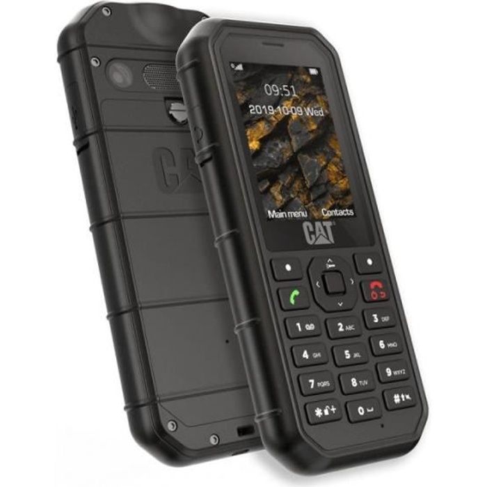Téléphone mobile CAT B26 double SIM avec microSDHC slot, GSM, 320 x 240 pixels, RAM 8 Mo et 2 MP