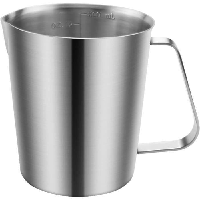 Tubayia Verre Doseur 2L Acier Inoxydable - Pichet à Lait Et Mesure Cuisine Café