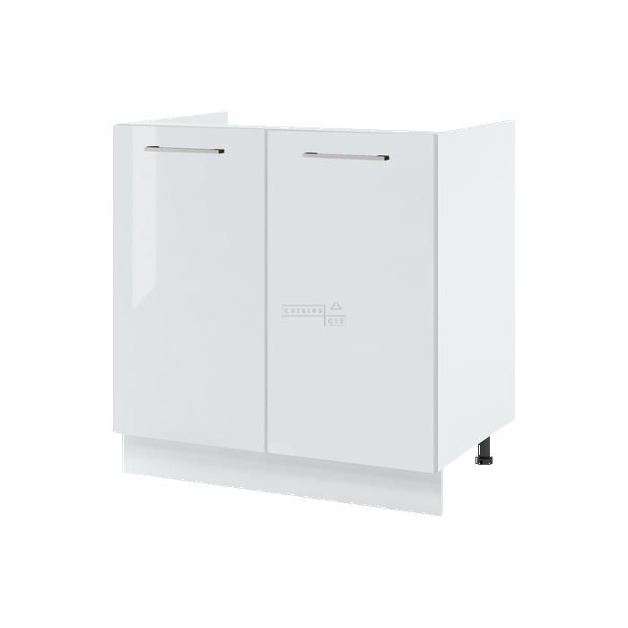 Meuble sous-évier Bellissi Blanc Brillant 2 portes L 80 cm - Cuisineandcie Meuble sous-évier Bellissi Blanc Brillant 2 portes L 80 cm - Cuisineandcie