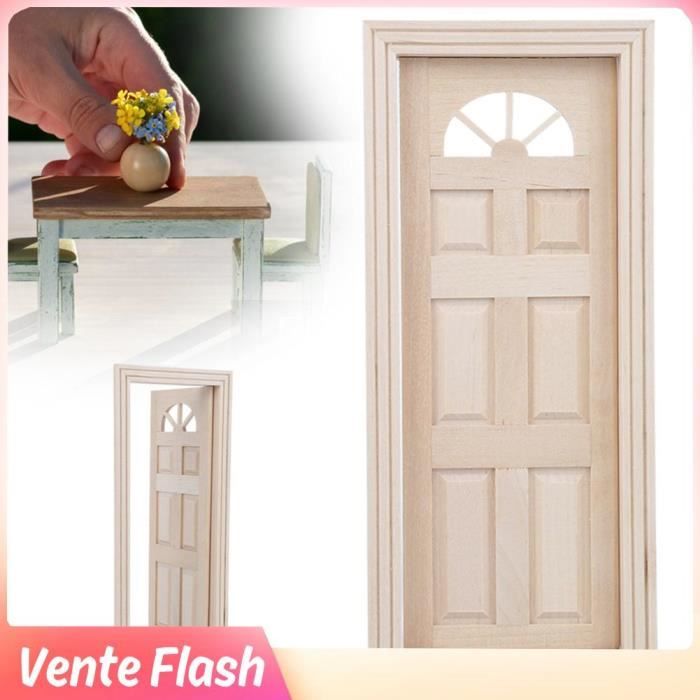 XXU® porte de maison de poupée 1:12 1:12 maison de poupée porte en bois