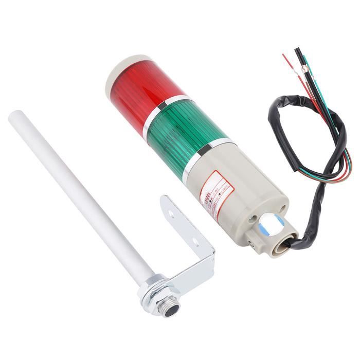 Duokon Gyrophare Voyant d'avertissement à LED, 220V rouge/vert, balise d'alarme d'urgence, pour voyant mécanique moteur balise