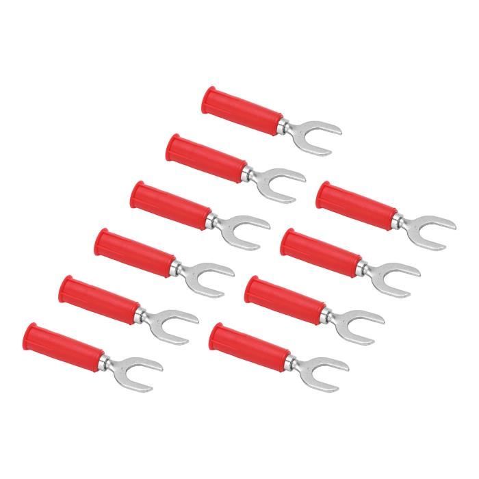 Fiches Banane Lot De 8 Fourche 45u00b0, Connecteurs Pour Cu00e2ble D' enceinte, Audio Stu00e9ru00e9o | Leroy Merlin Connecteurs Pour Enceintes